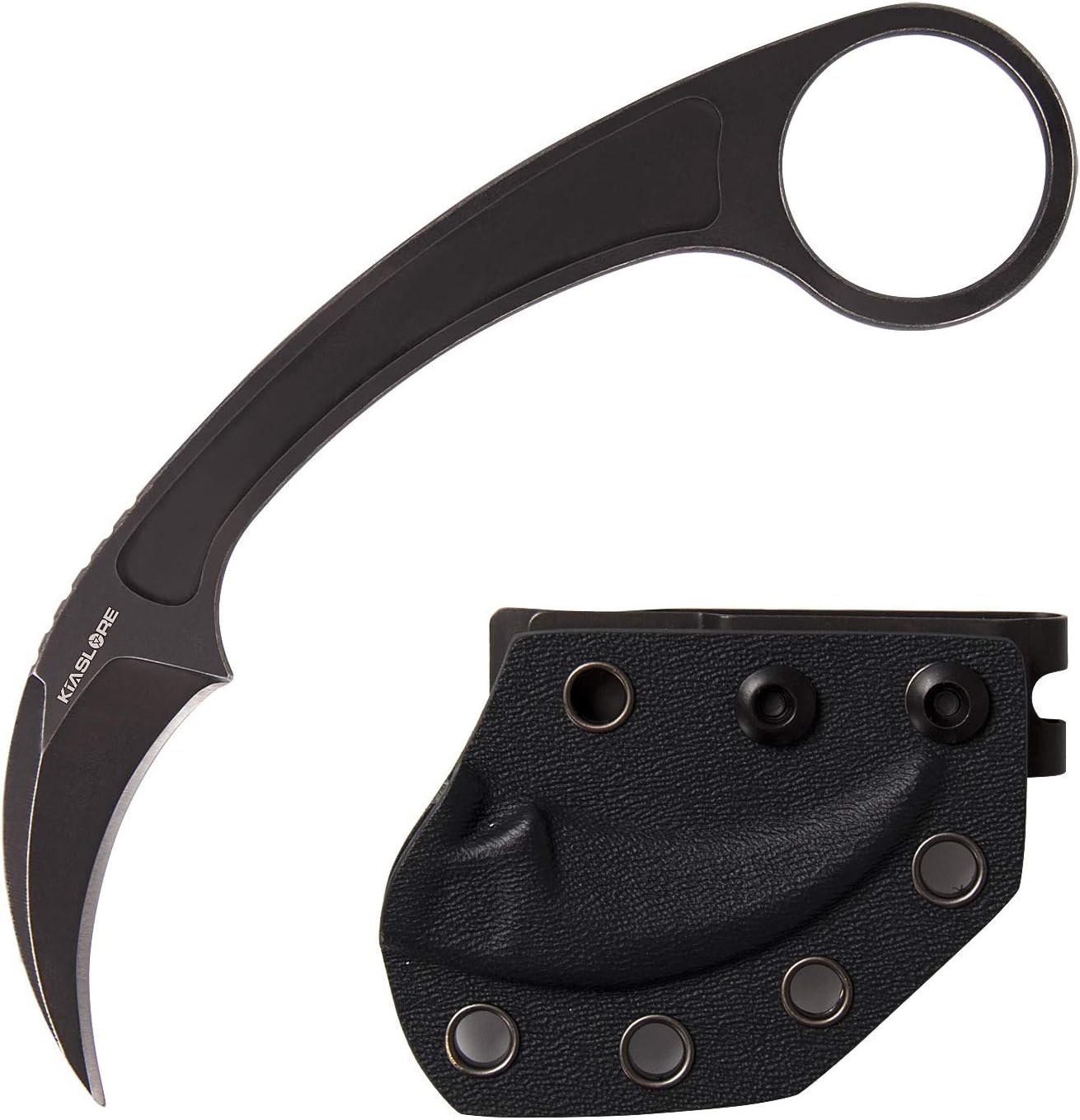Outdoor Knife Fixed Blade Tactical Knife D2 Blade Sharp Knife Hunting Survival and EDC Karambit Claw Knife with K Sheath