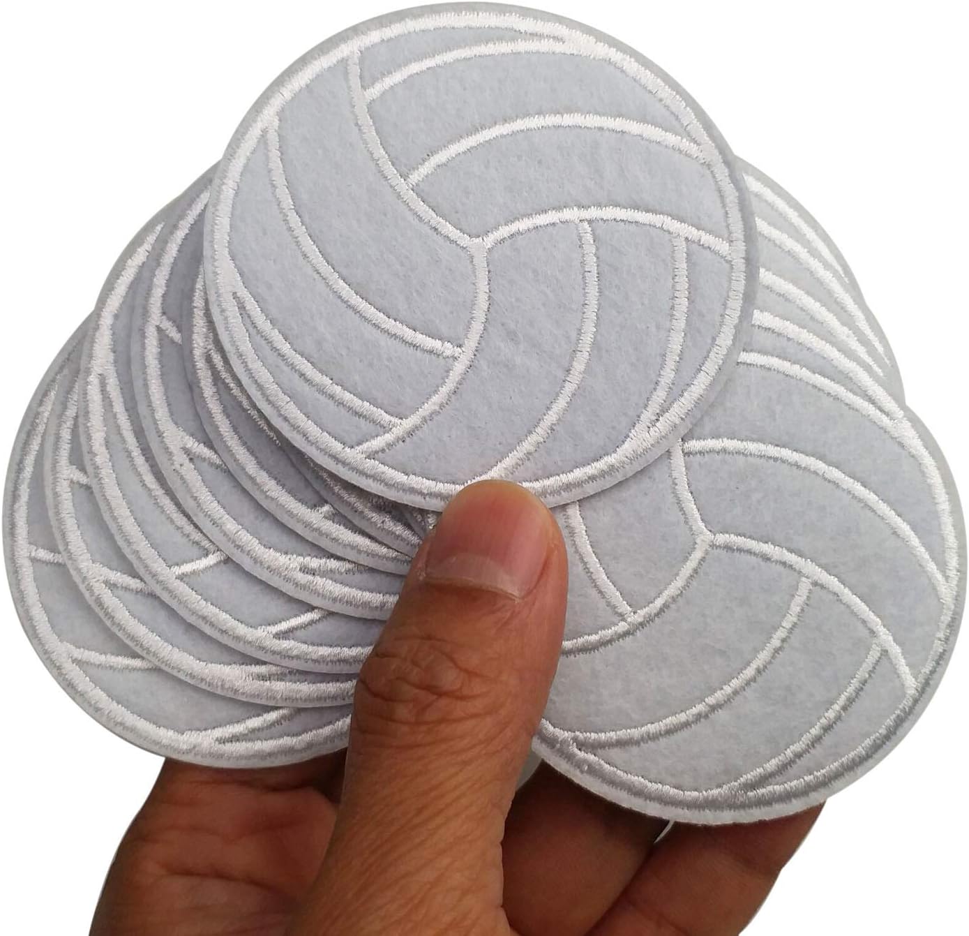 2.5“x2.6" 12pcs White Volleyball Volley Ball Sport Iron On