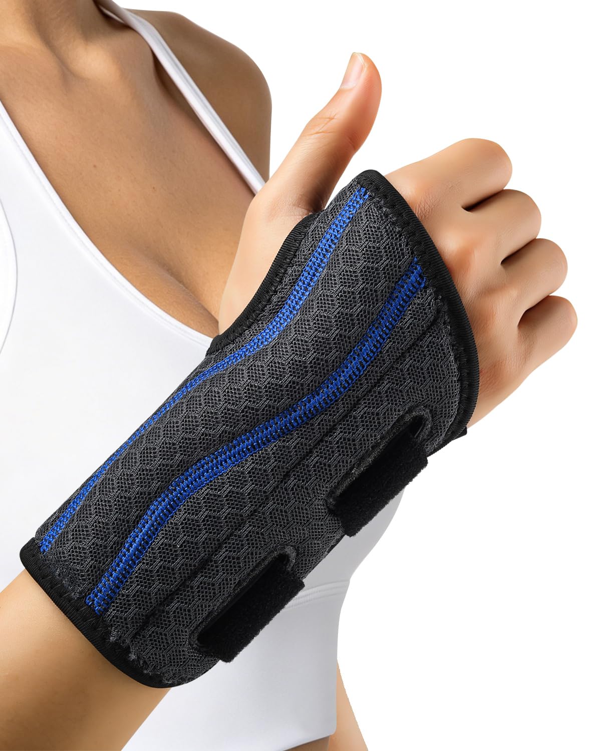 ABYON Fascia Polso con Stabilizzatore, Supporto Ergonomico per Tunnel Carpale, Mesh 3D Traspirante e Fodera Morbida per Tendiniti, Distorsioni e Recupero Notturno (Sinistro/Destro)