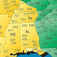 Vista 6 de Mapa de códigos de área de zona horaria de Norteamérica, laminado brillante a todo color, incluye búsqueda inversa