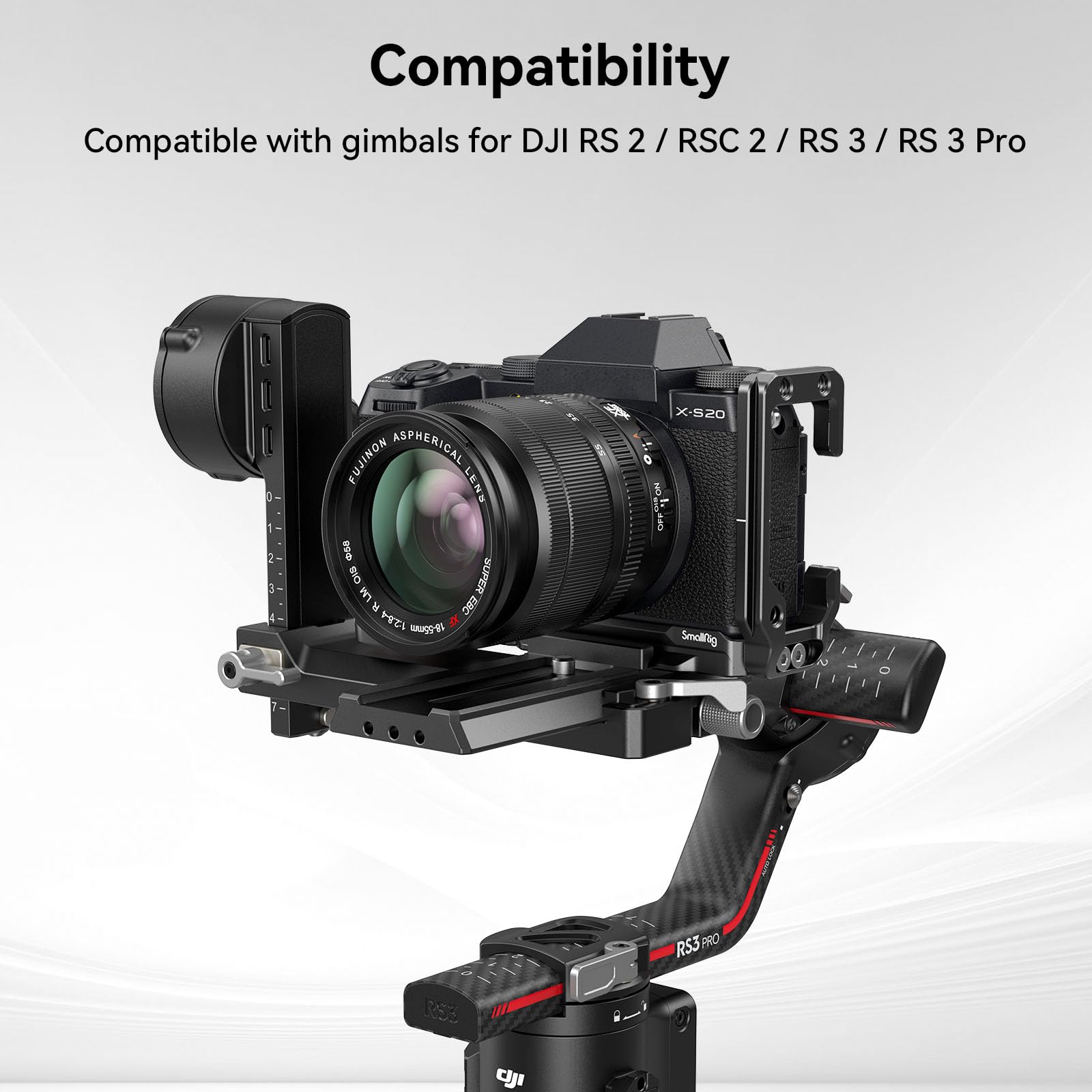 SMALLRIG X-S20 Cage pour FUJIFILM X-S20, Cage Complète en Alliage d'Aluminium, Plaque de Dégagement Rapide Intégrée pour Arca-Swiss - 4230