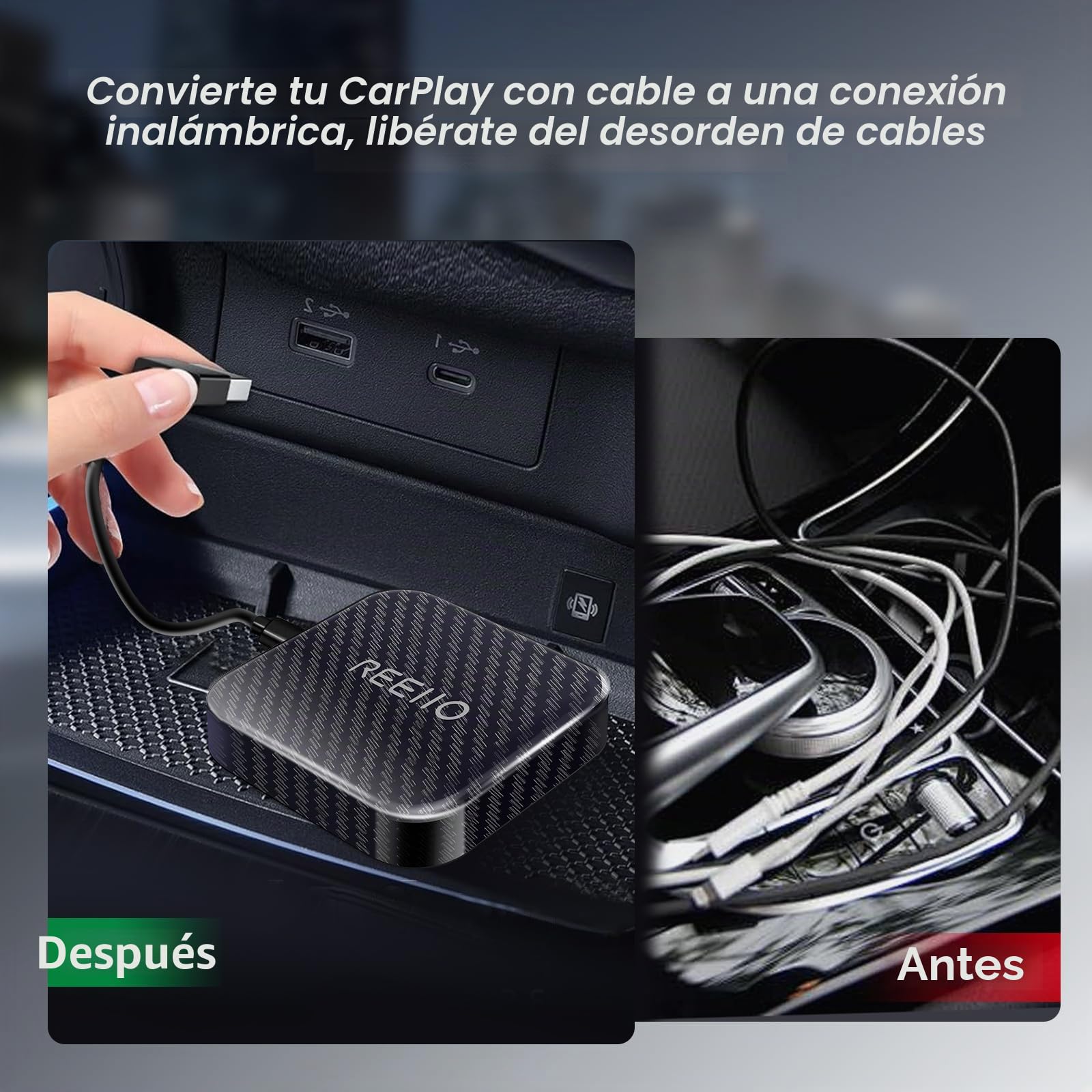 CarPlayBox inalámbrico con tarjeta Netflix/YouTube/TF Convierte CarPlay con cable en un adaptador inalámbrico para coche CarPlay con cable de fábrica