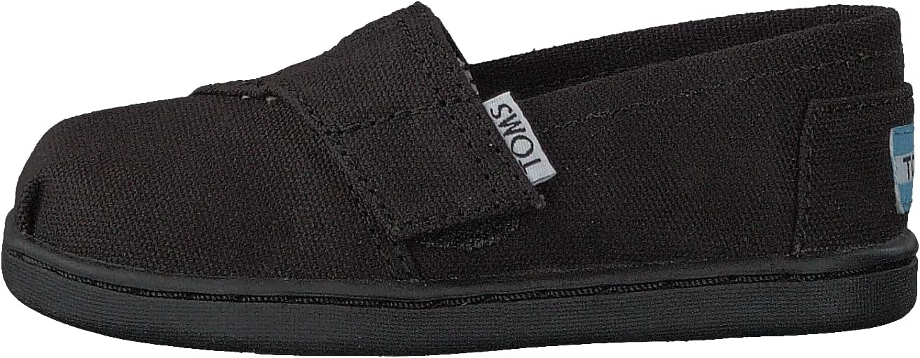 TOMS Unisex Child Espadrille Sneaker, Black Canvas, 5 Little Kid US