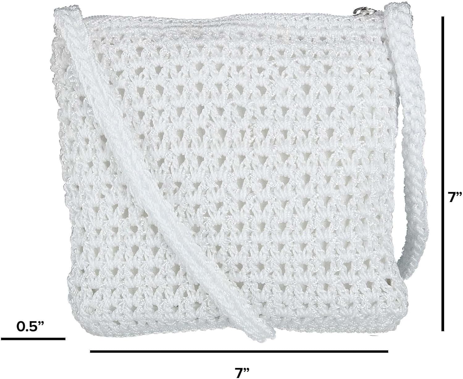 CTM Women's Crochet Crossbody Handbag