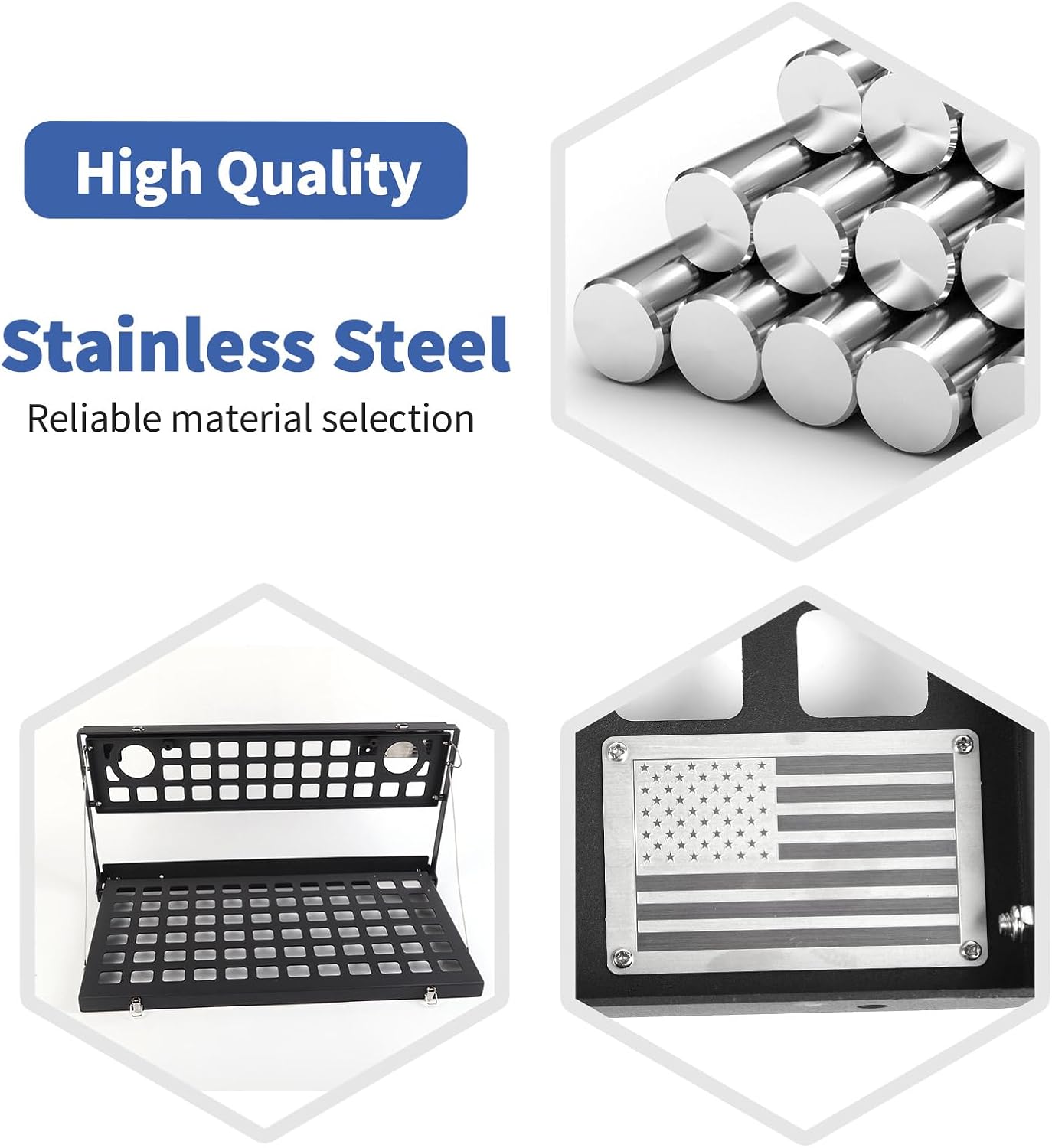 RT-TCZ for Wrangler JL Tailgate Table Molle Panel Folding Dual-Layer for Jeep Wrangler JL JLU 2018-Present Black Flag Storage Accessories