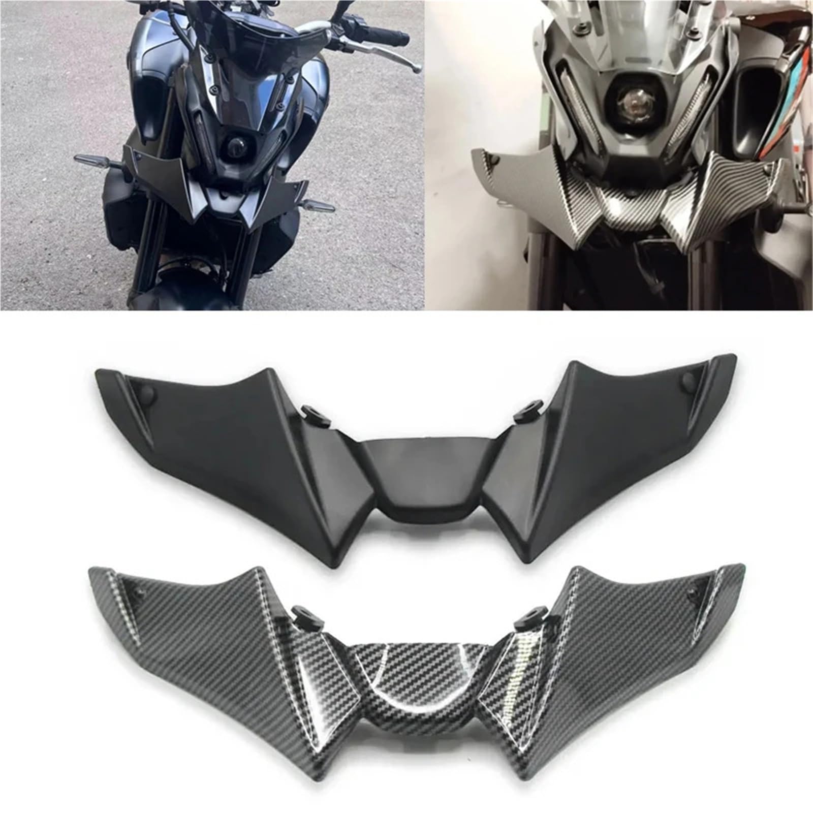spoiler per labbro Adatto per YAMAHA MT-09 SP MT 09 2021-2023 Spoiler anteriori aerodinamici per motociclette Downforce Deflettore ala Spoiler Laterale per motociclo(Black)