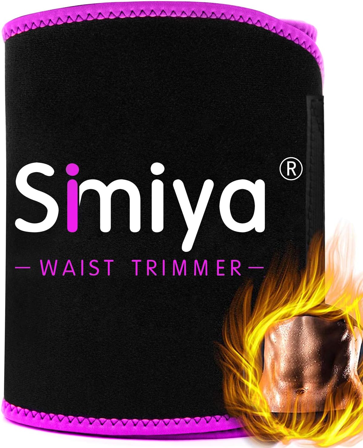 SIMIYA Waist Trimmer Belt Adjustable Waist Trainer Neoprene Sweat Belt Accelerated Sauna Effect Exercise Belt Back and Lumbar Support Belt Fitness Trainer for Men & Women - With Bag