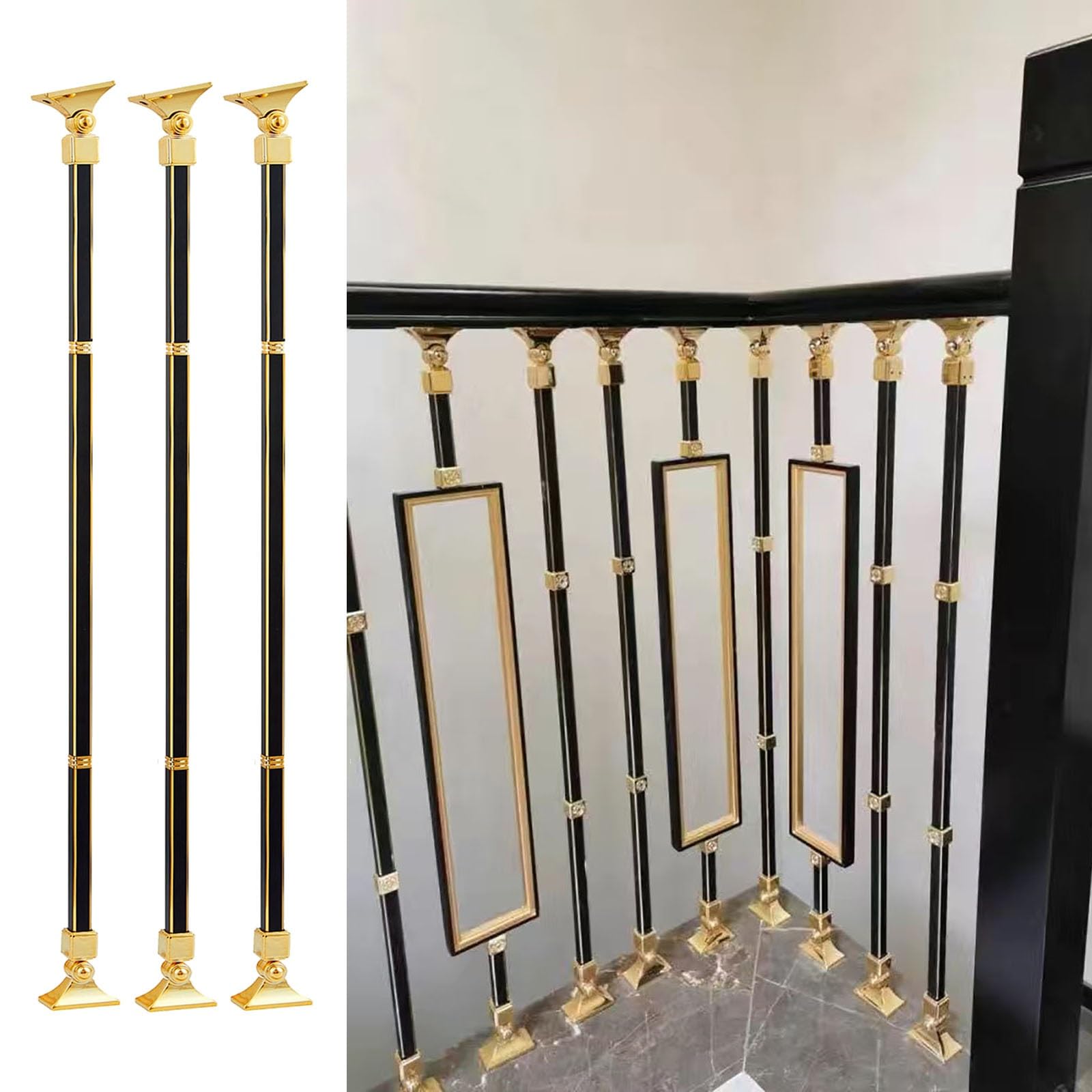 Poteaux de garde-corps d'escalier anti-chute avec rampes en forme de D pour villa