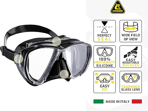 Miniatura 3 de Cressi Adult Dive Mask with Inclined Lens for Scuba Diving - Optical Lenses Available - Big Eyes - Made in Italy