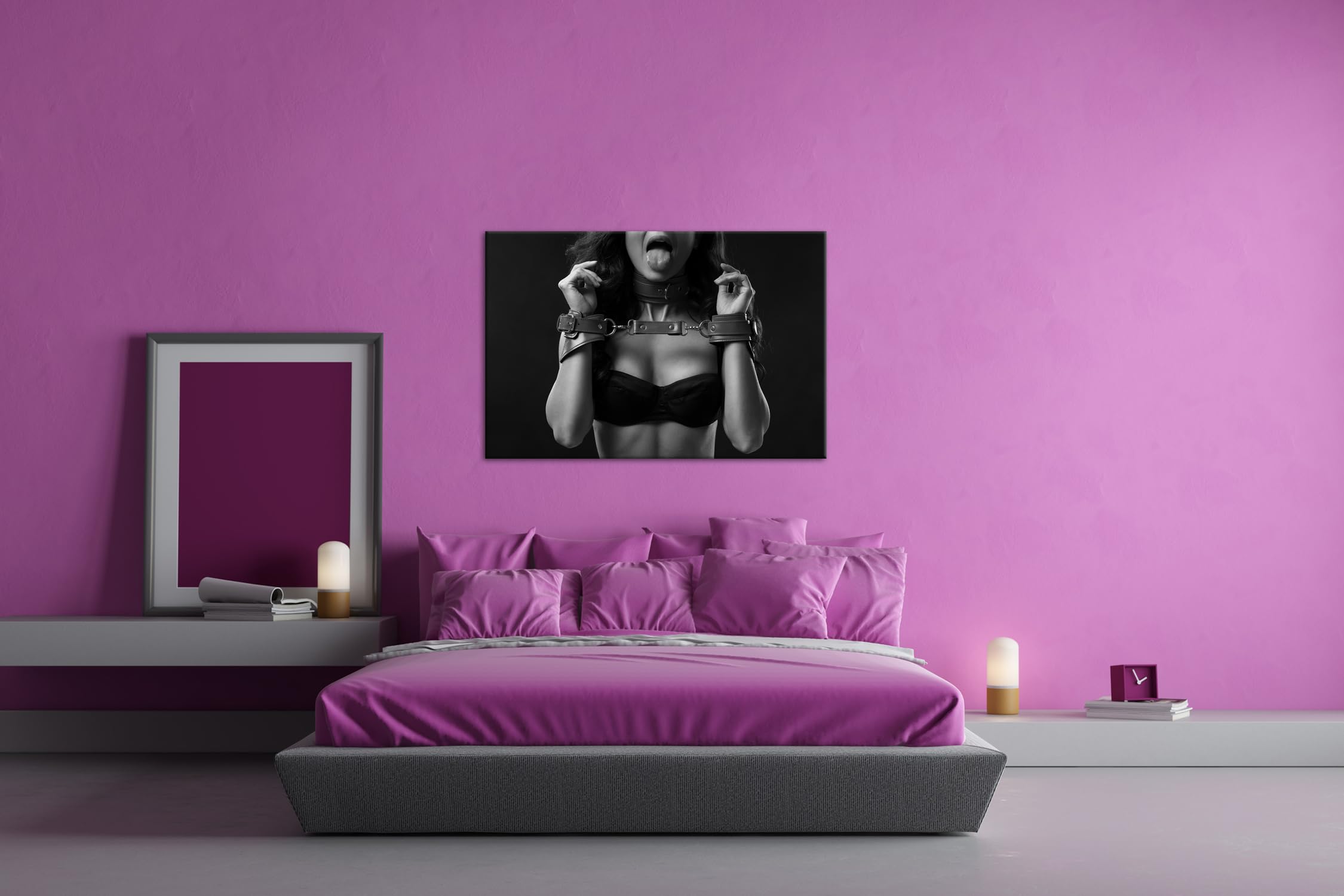 deyoli Stillvoll romantisch gefesselte Frau Format: 120x80cm Effekt:Schwarz&Weiß XXL Kunstdruck Motiv auf Holzrahmen/Leinwandbild/Wandbild/Wohnzimmer Dekoration