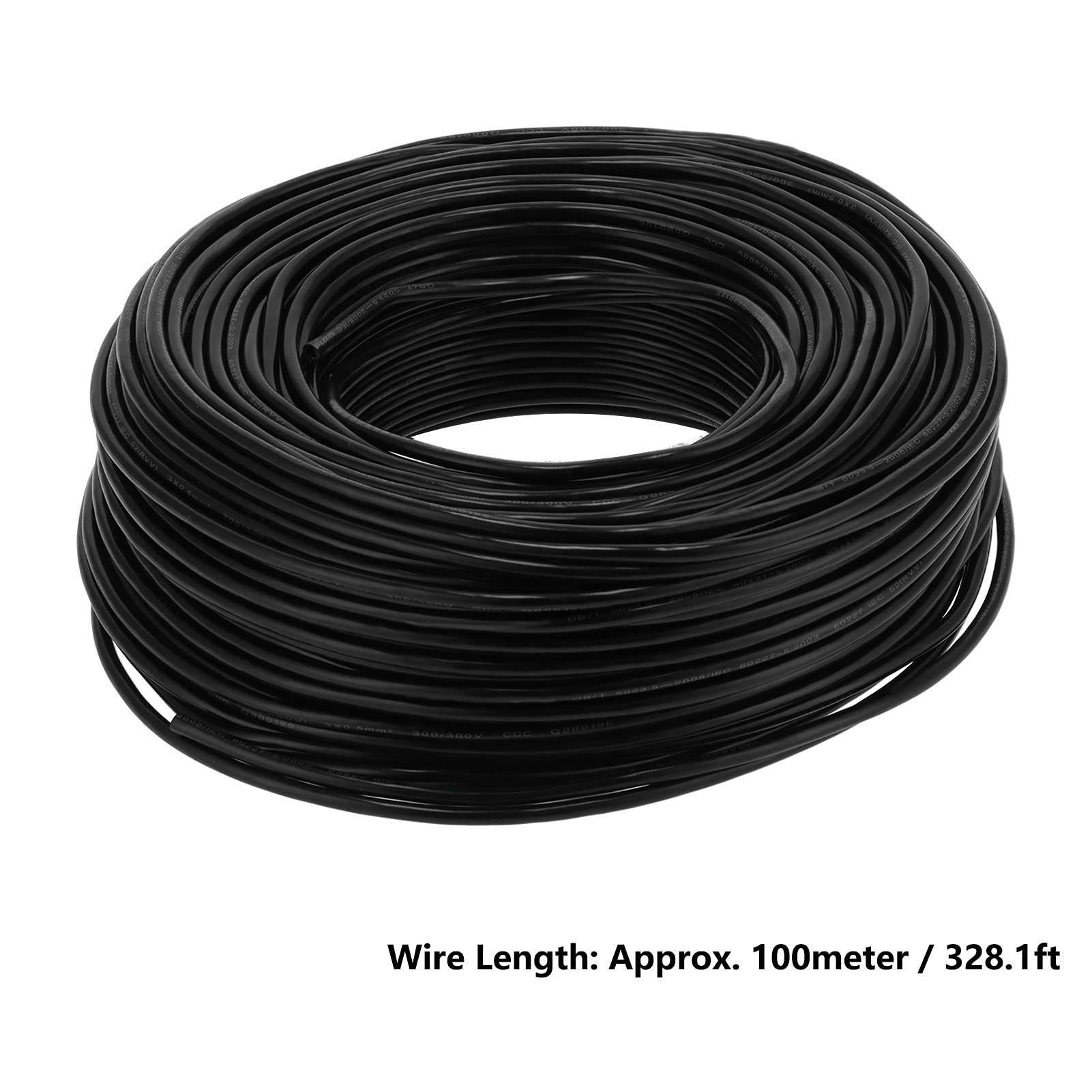 Ausla Przewód Elektryczny Kabel Izolowany z Rdzeniem Miedzianym 100 Metrów 3 X 0,5 mm² Czarny Okrągły Kabel PVC AC300V do Sprzętu AGD Narzędzia i Instrumenty Oświetleniowe