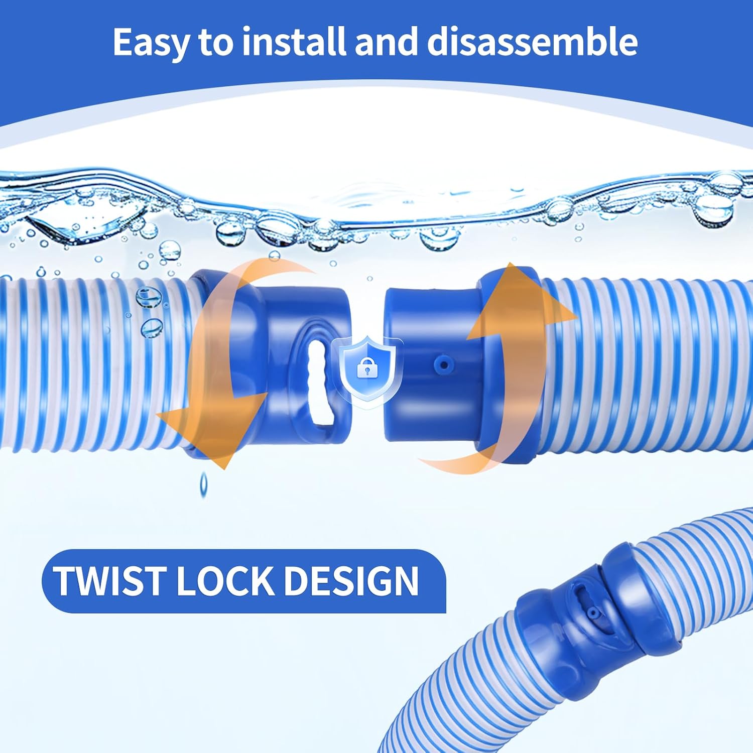 12 Pack Pool Cleaner Vacuum Hoses, Pool Vacuum Hose Replacement Kit for Zodiac MX6, MX8, MX6 Elite, MX8 Elite, MAXX, Baracuda, 39 Inch R0527700 Twist Lock Pool Vacuum Hose
