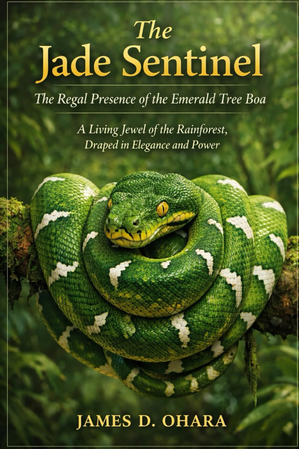 The Jade Sentinel: The Regal Presence of the Emerald Tree Boa: A Living Jewel of the Rainforest, Draped in Elegance and Power