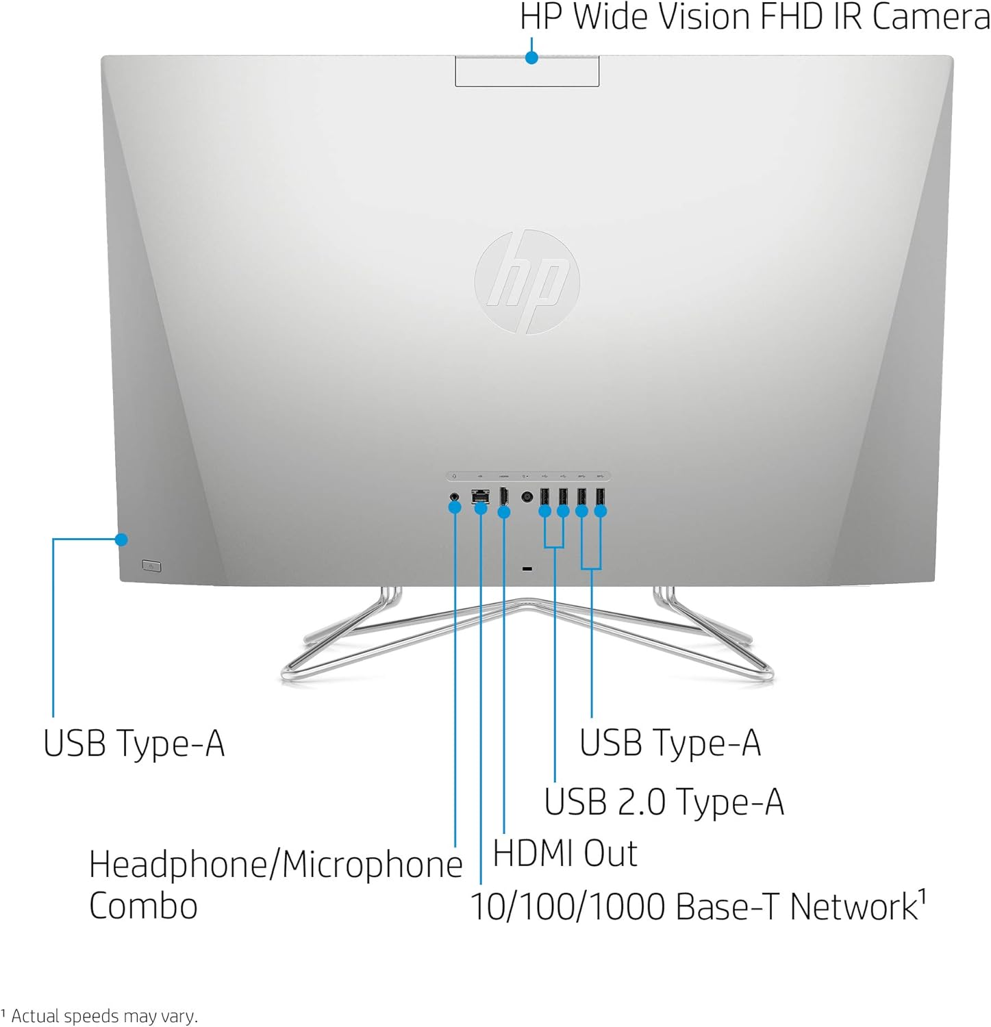 HP 27-inch Touchscreen All-in-One Desktop Computer, AMD Ryzen 5 4500U Processor,16 GB RAM, 512 GB SSD, Windows 10 Home (27-dp0160, Silver)