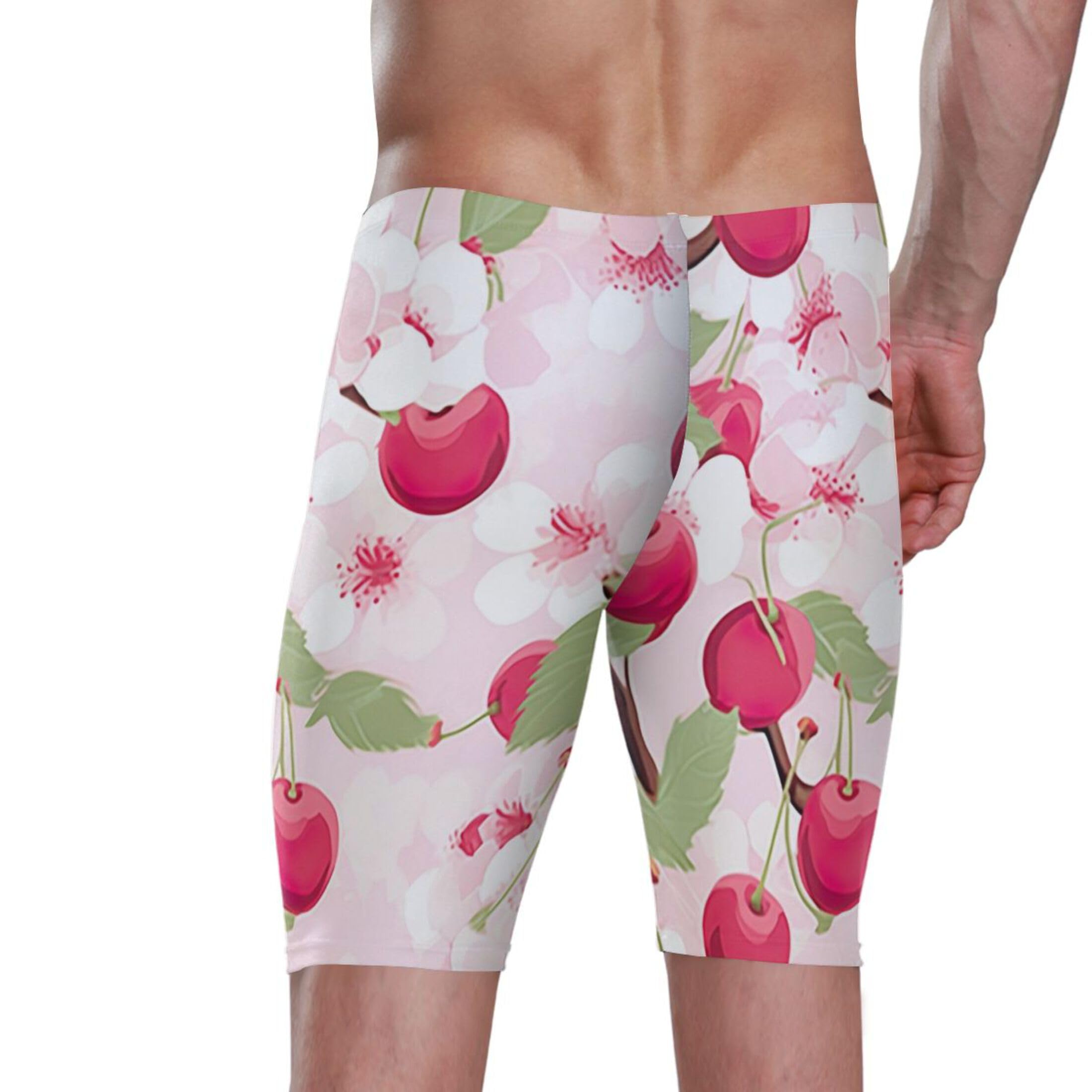 UMIRIKO Pink Cherry Fruit Mens Swim Jammers Swimsuit XL B0402286