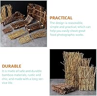 Vista 3 de Plato de sushi de bambú, vajilla de estilo japonés de 6 piezas, decoración de micro paisaje, juguetes de reptiles, decoración de Año Nuevo