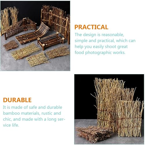 Miniatura 3 de Plato de sushi de bambú, vajilla de estilo japonés de 6 piezas, decoración de micro paisaje, juguetes de reptiles, decoración de Año Nuevo