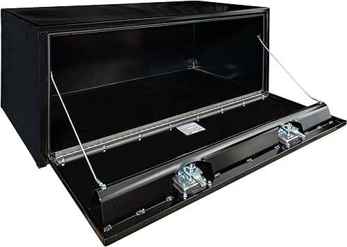 Vista 122 de Buyers Products 1704305 - Caja de acero negro para debajo de la carrocería con cierre de asa en T bloqueable, 24 x 24 x 36 pulgadas, fabricada