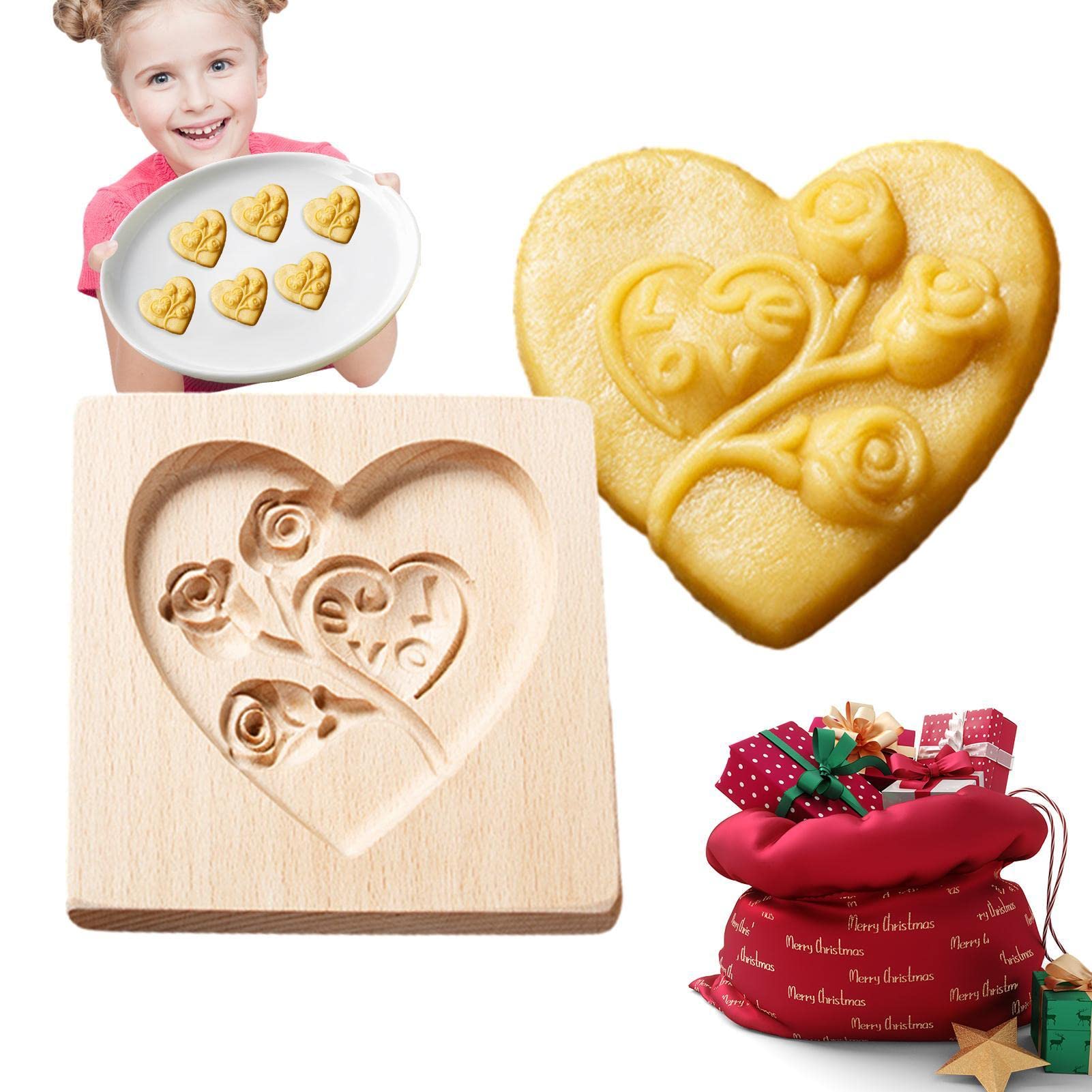 Keksausstecher, Plätzchenformen aus Holz,Keks,Holzkekse | Keksformen for Backen, DIY Lebkuchen-Keksstempel, Kekspresse, Stempelformen, Keksausstecher