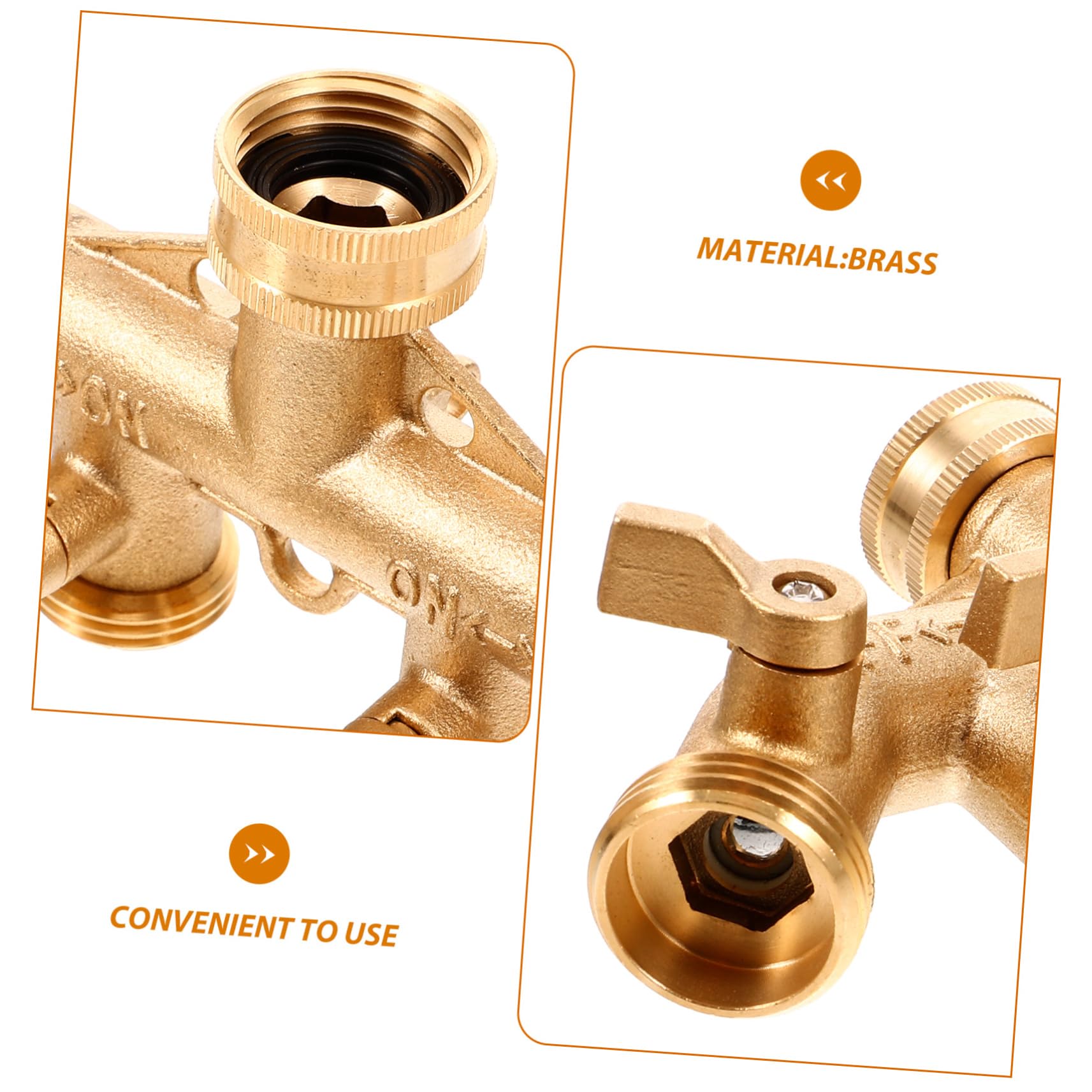 UKCOCO Distribuidor De Válvula De De Cuatro Vías Conector De Latón Divisor De Grifo De Jardín para Uso Exterior para Riego Agrícola y Jardinería