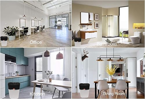 Miniatura 6 de Feiupe Bolsa de basura con cordón de 2 a 3 galones, forro para bolsa de basura pequeña adecuada para contenedores de basura de 2 galones, 2.3