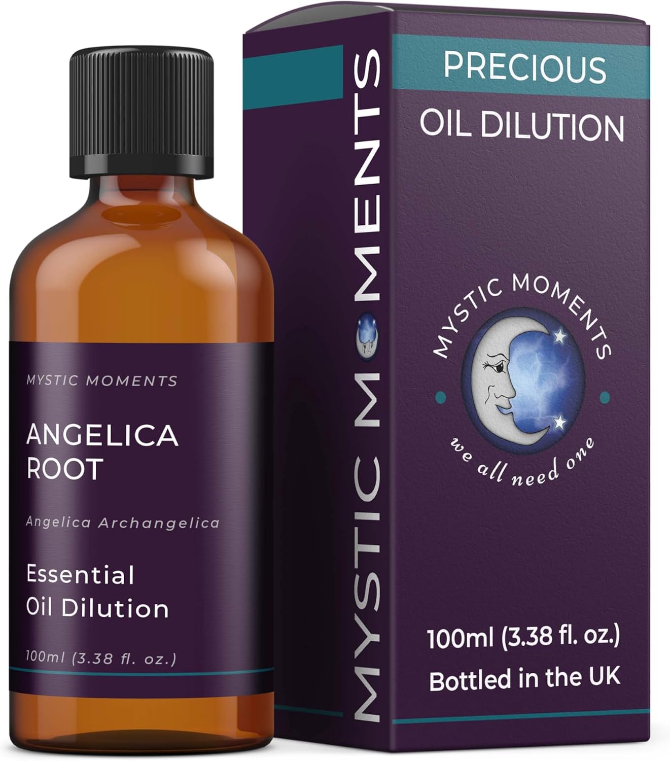 Mystic Moments | Angelica Root Essential Oil 3% Dilution in Jojoba 100 ml | Soothing Botanical Massage & Skincare Oil | Vegan, GMO Free