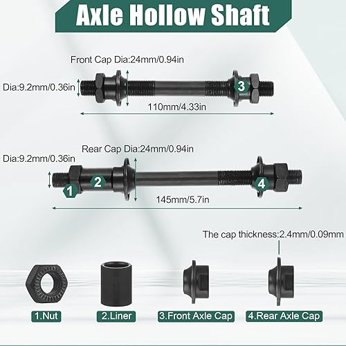 Miniatura 6 de Zacro Eje de bicicleta de liberación rápida, 1 par, eje de bicicleta delantero y trasero, eje hueco, piezas de repuesto especializadas para Trek