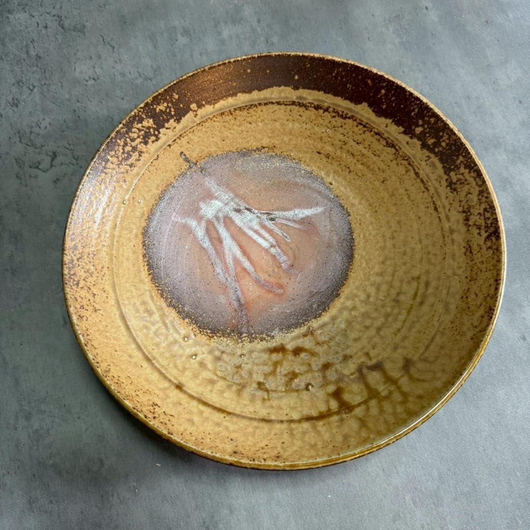 備前焼 吉本正作 丸皿 共箱付 陶芸美術 工芸品