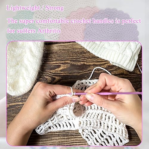 Miniatura 6 de Gancho de ganchillo de aluminio de 0.118in, agujas de ganchillo suaves, agujas de tejer para manualidades de hilo, gran regalo hecho a mano para