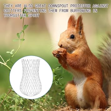 Gutter Downspout Guard, 4PCS Aluminum Down Pipe Filter Mesh Gutter Guards Expandable Leaf Strainer Gutter Screen Covers Down Pipe Protectors
