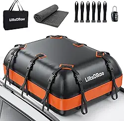 Bolsa De Transporte Carga Para Teto Carro, 21 Pés Cúbicos, À Prova D'Água, Resistente, 840D, Todos Os Veículos Com/Sem Bagageiros - Tapete Antiderrapante, 6 Gancho