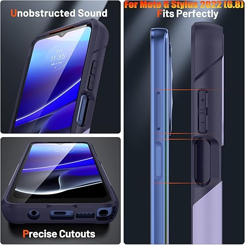 Miniatura 6 de Funda resistente para Motorola Moto G Stylus 2022 de 6.8 pulgadas, 4 esquinas con bolsas de aire protección contra caídas de 12 pies, agarre