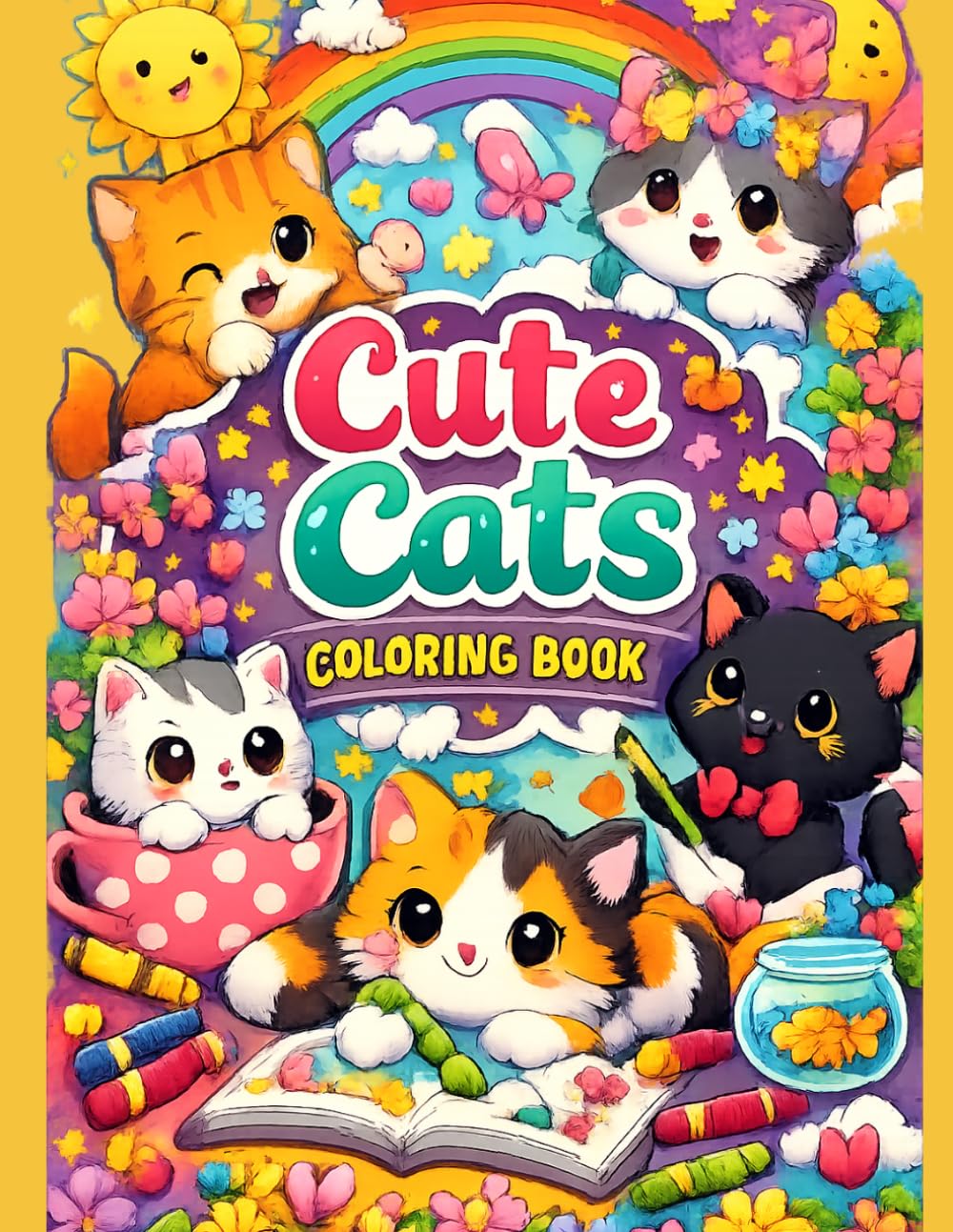Cute Cats Coloring Book: Fun & Relaxing Pages for Kids