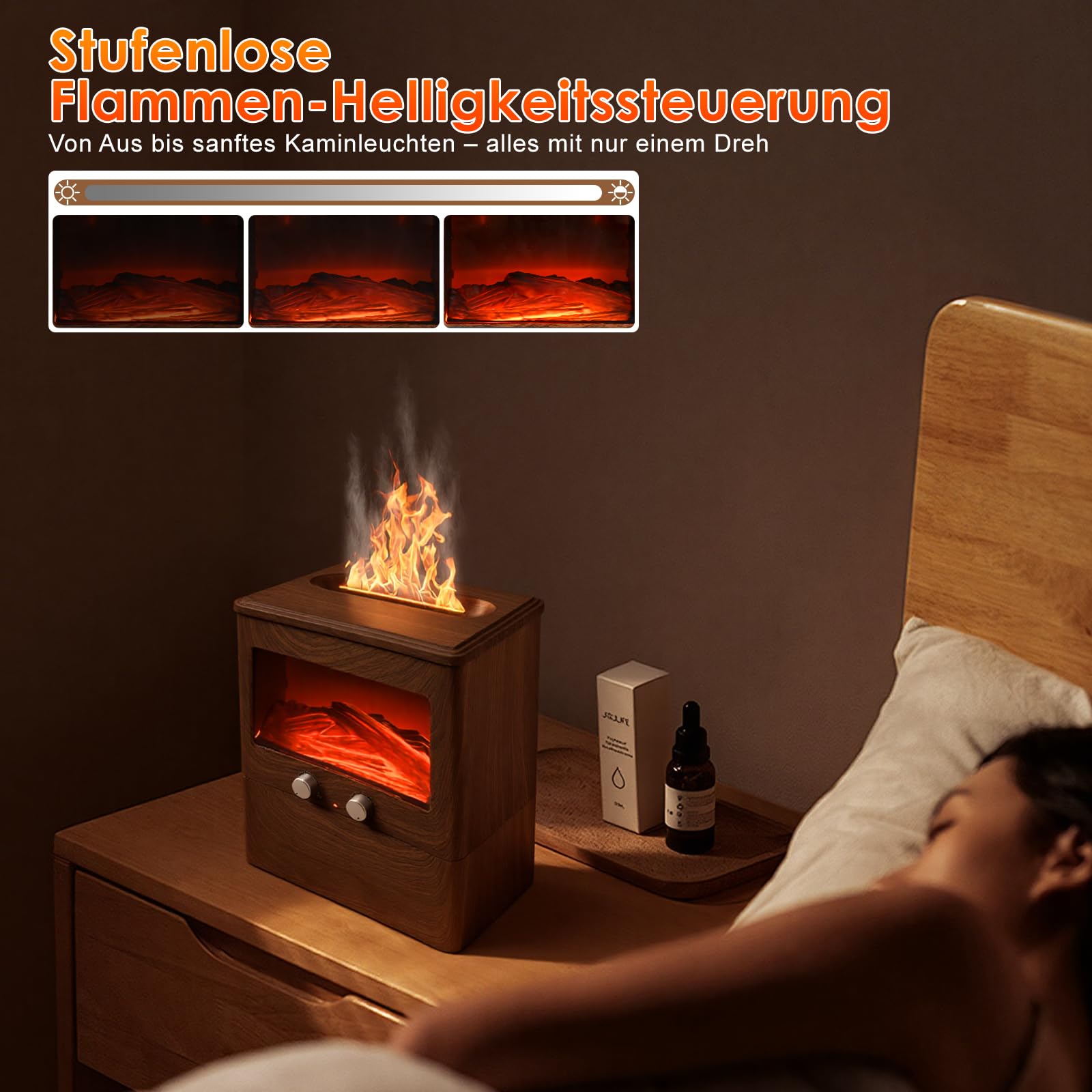 Aroma Diffuser für ätherische öle Ultraschall Luftbefeuchter Duftöl Duftlampen Aromatherapie Diffusor für Yoga Büro Schlafzimmer, Weiß (3L Flammen)