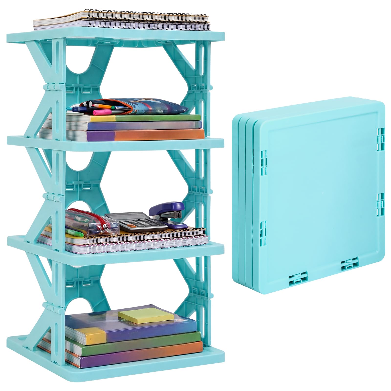 Photo 1 of Lineshading 4 Tier Foldable Locker Organizer Shelf