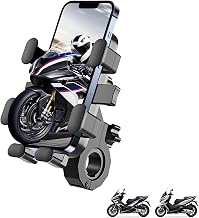 Anti Vibration Motorcycle Phone Mount for Buell Lightning XB12S/XB12Scg/XB12Ss/XB12STT/XB9SX/Lightning CityX XB9SX, 360° Rotating Motorbike Phone Holder, Handlebar Mobile Phone Mount