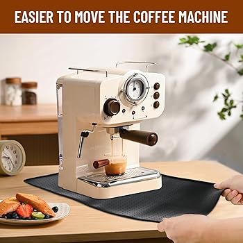Tapvai Alfombrilla para Cafetera 48x30cm - Antideslizante y Impermeable con Borde Alto, Compatible con De'Longhi/Philips, Protege Encimeras4