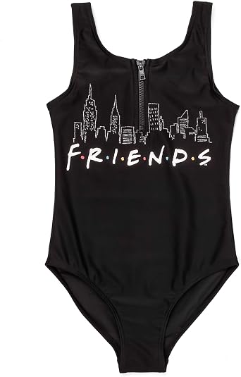 FRIENDS Swimsuit for Girls | Kids F.R.I.E.N.D.S Black Swimming Costume