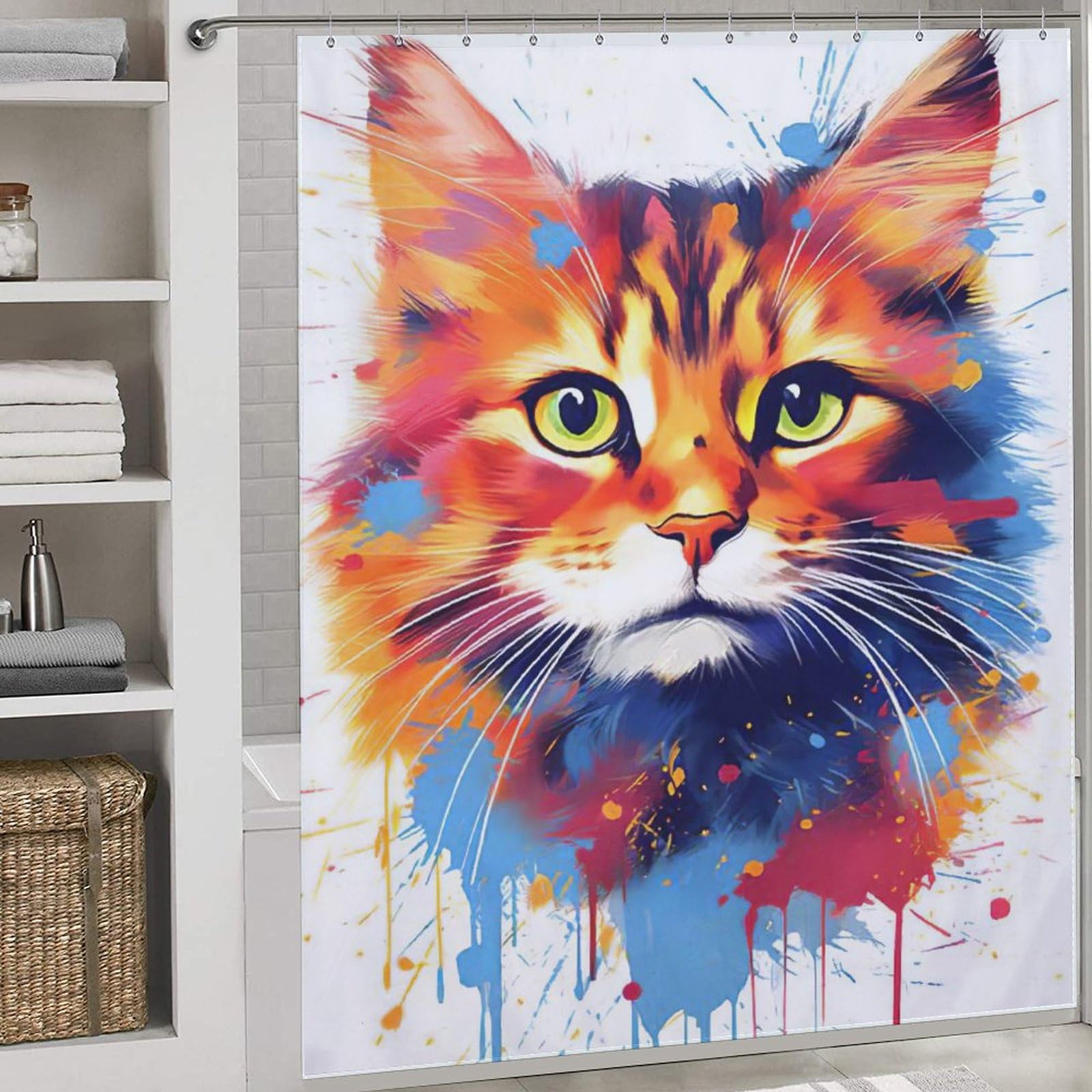 Chat rideau de douche de haute qualité imperméable grand format pour baignoire