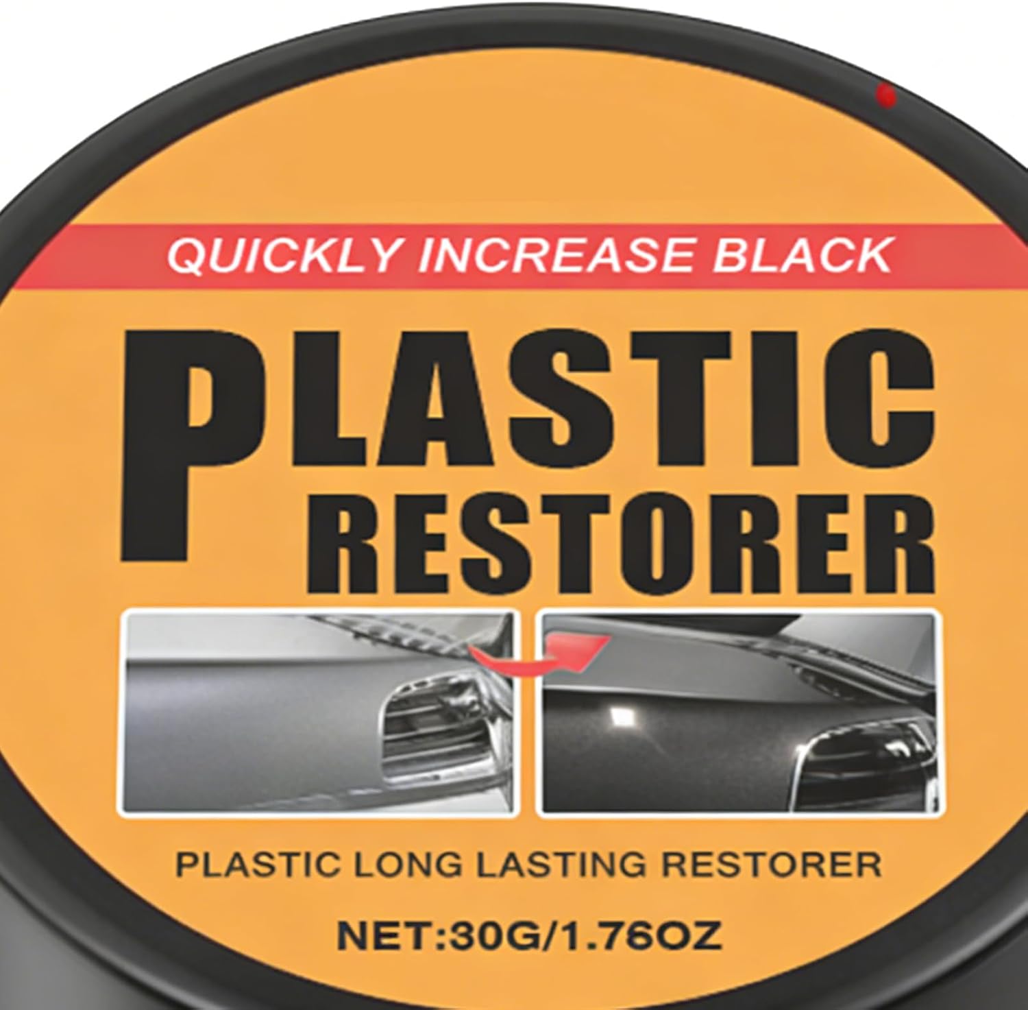 Black Trim Restorer - 50g Scratch Repair Paste,Car Interior Cleaner with Sponge - for Automotive Dashboard Leather Restoration