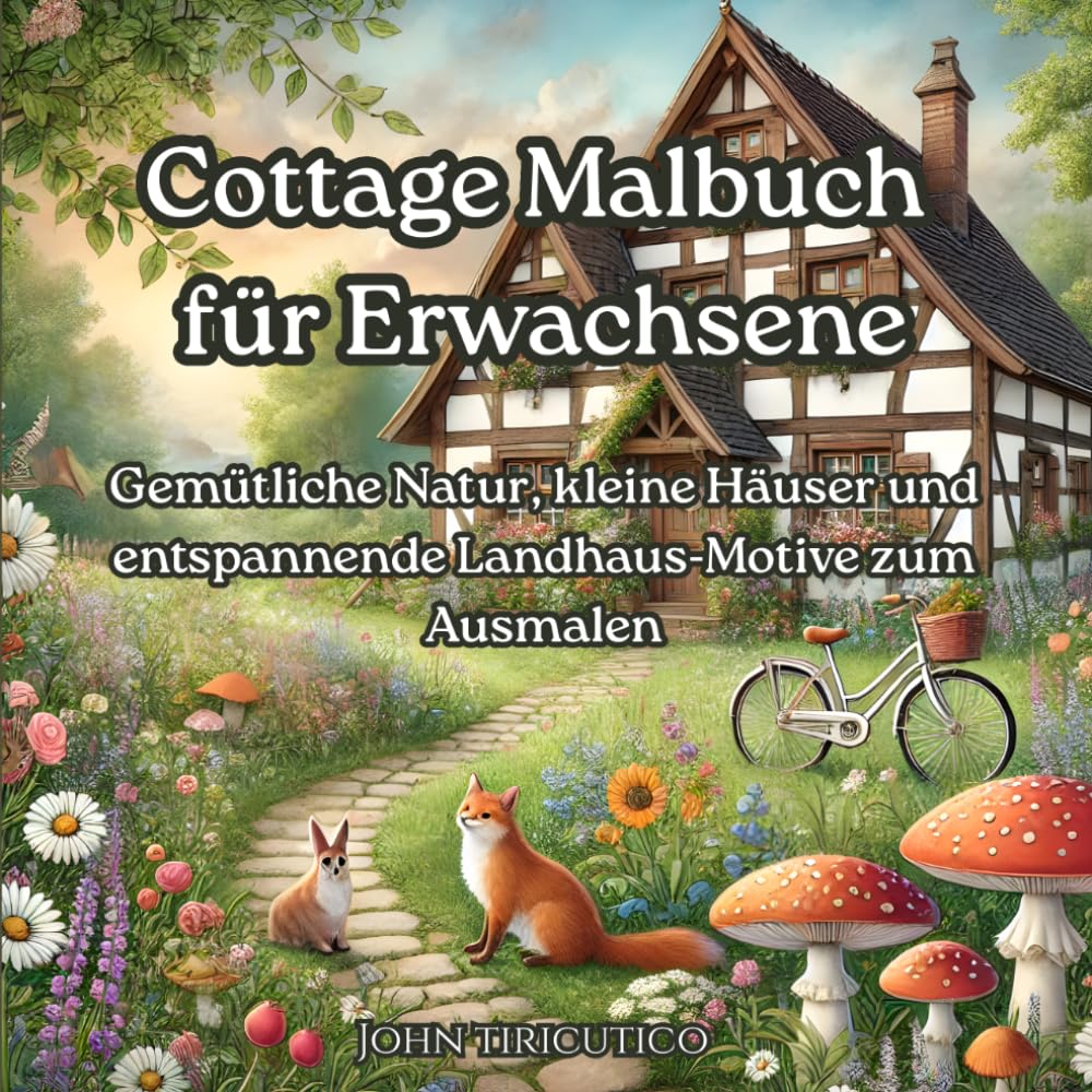 Cottage Malbuch für Erwachsene: Gemütliche Natur, kleine Häuser und entspannende Landhaus‑Motive zum Ausmalen