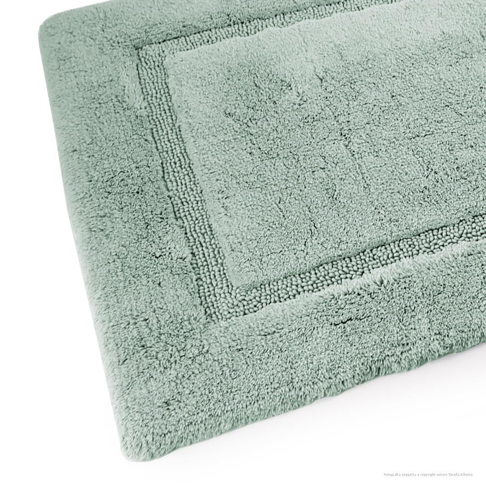 Generico Tappeto bagno in puro cotone con antiscivolo PHP Art. RING Col. MENTA, 70X140