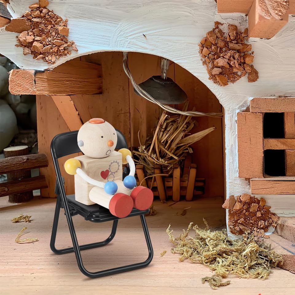 Miniatura 2 de 12pcs Mini Silla Plegable Sillas de Casa de Muñecas Escala 16 Muñeca Muebles Decoración Escritorio Teléfono Celular Soporte 12.50X6.50X5.15.7 in