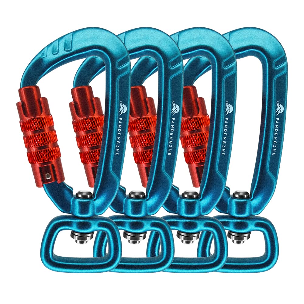 Mousqueton à Verrouillage Automatique de 6,3 cm 4,5 KN 458,6 kg avec Fermoir pivotant pour Laisse de Chien, Porte-clés, Sac à Dos