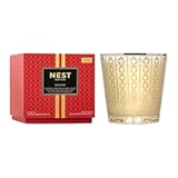 NEST New York Scented Holiday 3-Wick Candle and Silver Lid Set - 21&period;2 oz - Up to 100-Hour Burn Time - Reusable Glass Vessel