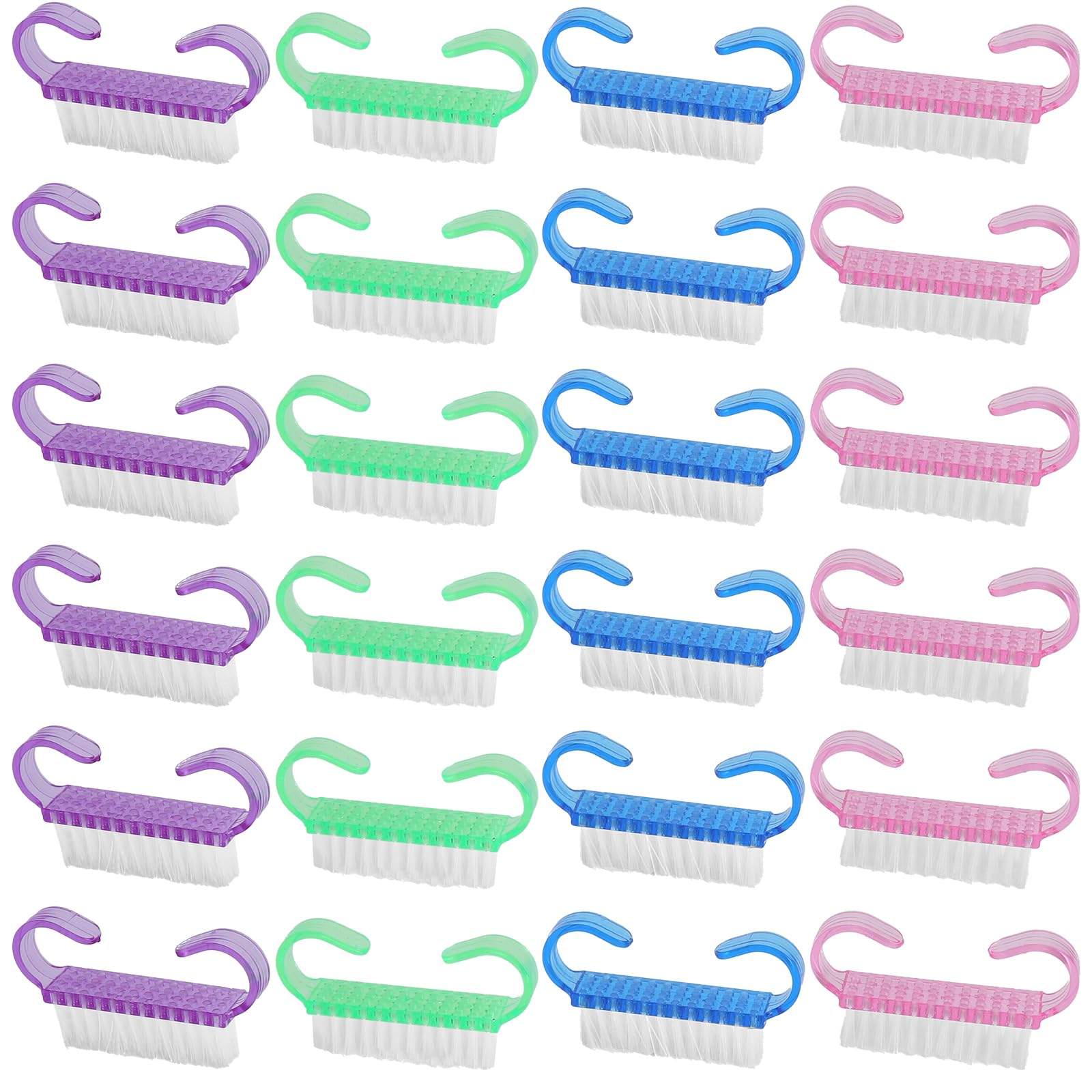 Lot de 24 Brosse à Ongles Avec Poignée en Plastique, Brosse de Nettoyage Exfoliante pour Orteils et Ongles,Brosse de Nettoyage à la Main pour Nettoyage des Mains, Pieds