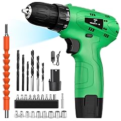 Tegatok Cordless Drill Set 12V Power Drill Set with Battery and Charger Electric Driver Drills Bits 3 8