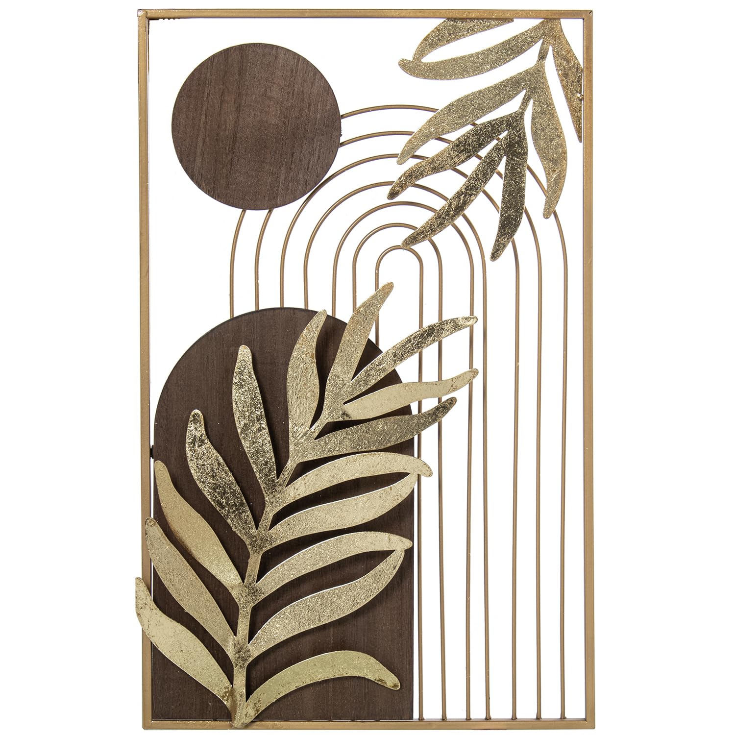 Décoration murale feuilles dorées métal et bois pour sublimer votre chambre