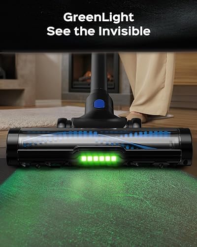 Miniatura 3 de Aspiradora inalámbrica para el hogar, aspiradora de 55 minutos de tiempo de funcionamiento con luz LED verde, potente succión para pelo de mascotas,