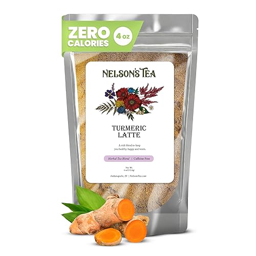 Miniatura 1 de Nelson's Tea - Latte de té de cúrcuma - Mezcla de cúrcuma, canela, jengibre, clavo, nuez moscada y pimienta negra 4 onzas